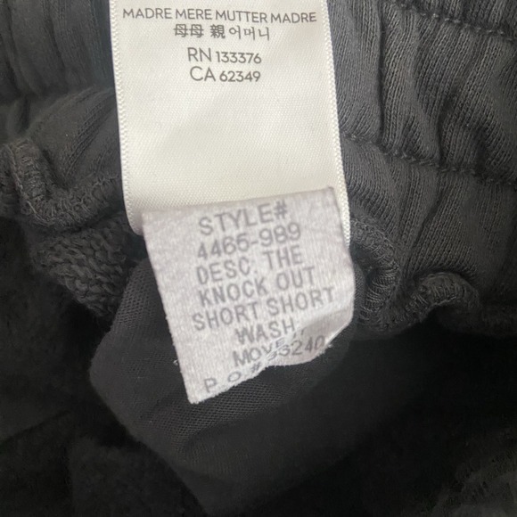 Mother Denim Move It Mélange Printed French Cotton-Terry Shorts Black Blue Small - Picture 4 of 7